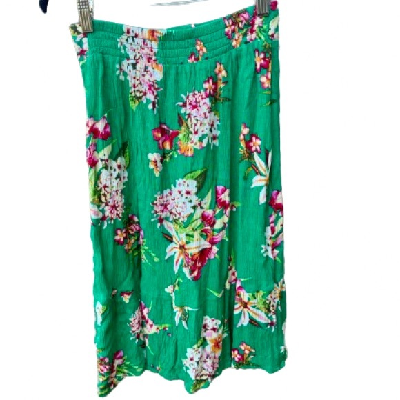 Express Tropical Floral Buttoned Midi Skirt NWOT - Picture 4 of 8
